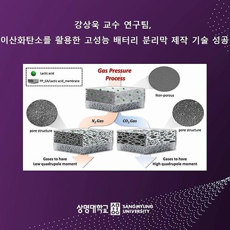 강상욱 교수 연구팀, 이산화탄소를 활용한 고성능 배터리 분리막 제작 기술 성공